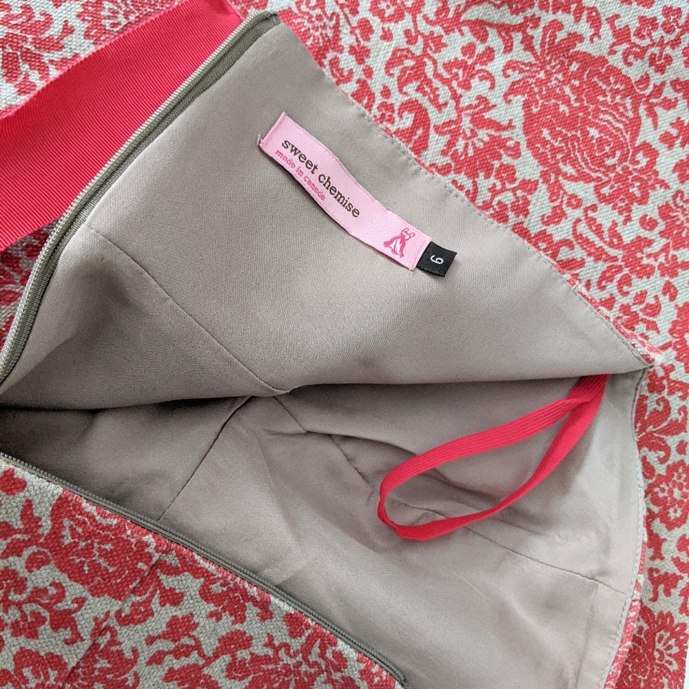 ๐จ๐ฆ Sweet Chemise Linen Damask Strapless Dress Made In Canada - Picture 5 of 6
